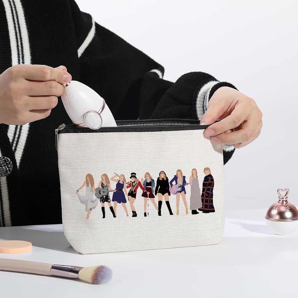 MAYCREATE Taylor Makeup Pouch for Women Cosmetic Makeup Organizer Bag Fashion Taylor Swi*t Make up Brush Pouch Linen Print Travel Toiletris Cosmetic Bag for Women Teen Girls MAYCREATE Taylor Makeup Pouch for Women Cosmetic Makeup Organizer Bag Fashion Taylor Swi*t Make up Brush Pouch Linen Print Travel Toiletris Cosmetic Bag for Women Teen Girls